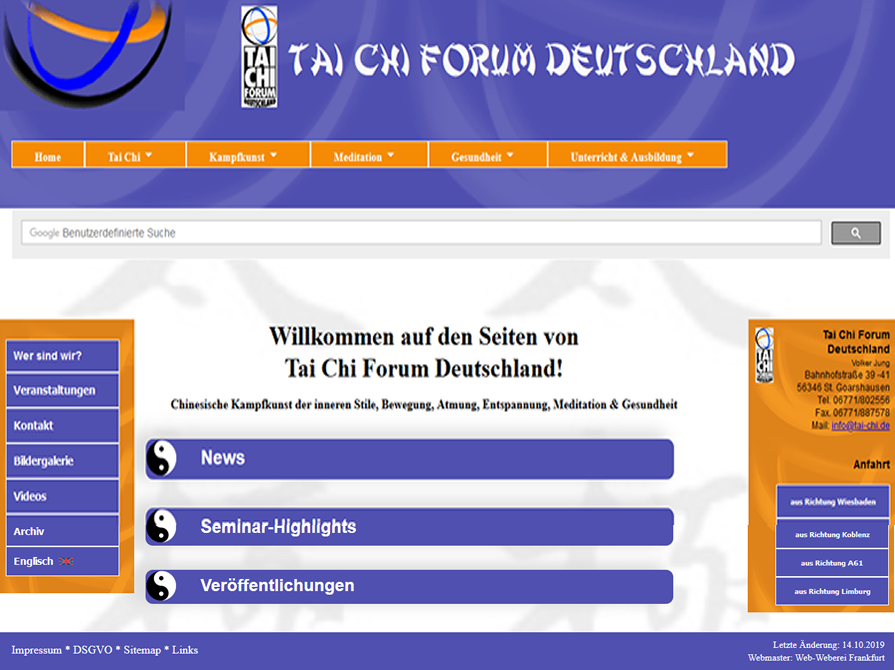 Screenshot Tai Chi Forum Deutschland